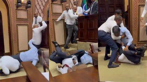 Maldivian parliament sessions were suspended due to a brawl amongst opposition members.